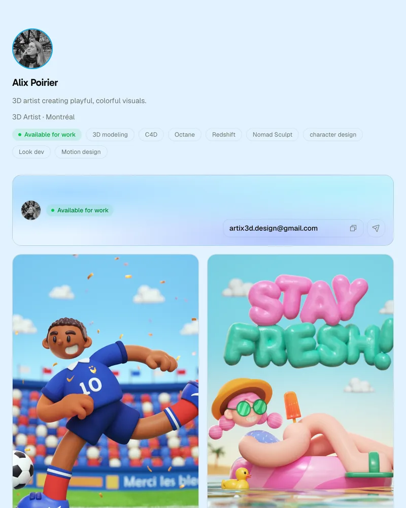Alix Poirier's Folio page